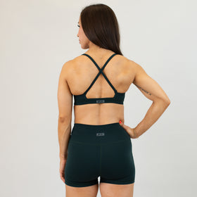 Dark Green X Back Sports Bra - Chloe